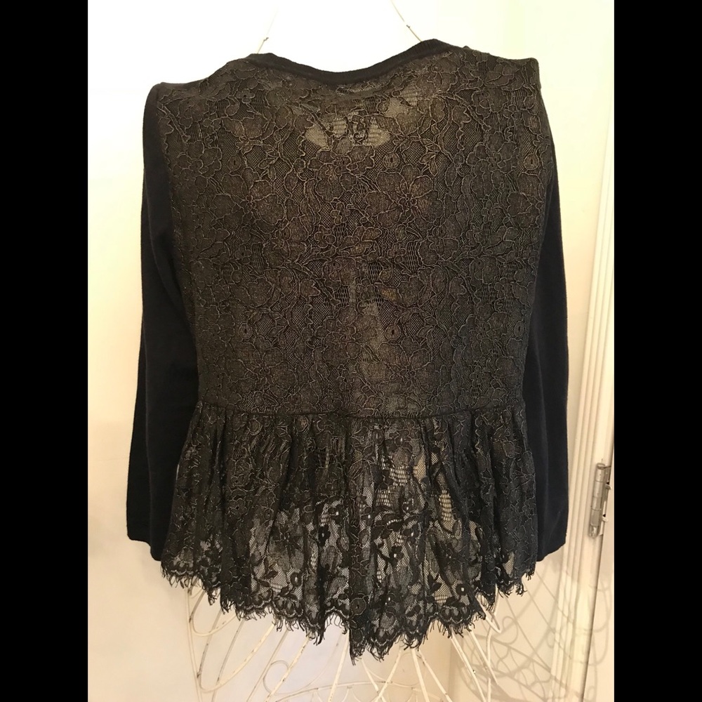 Anthropologie Cotton & Lace Cardigan Sweater